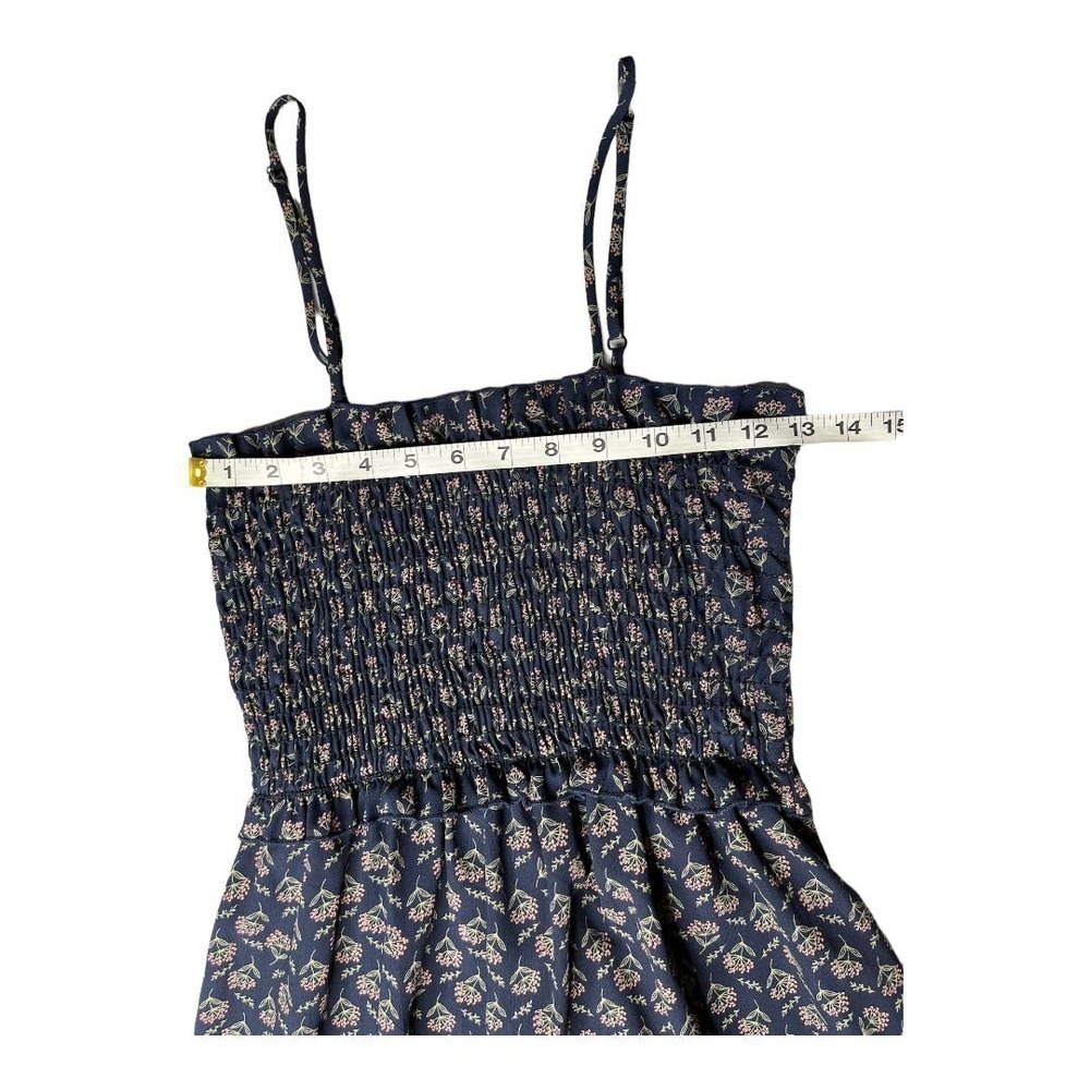 ABOUND Smocked Bodice Navy Floral Midi Dress Size Medium - Picture 6 of 7